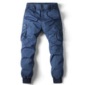 Pantalones de jogging para hombre,
Cintura elástica con cordón y bolsillos para las manos, cargo y traseros con solapa, gris azul.