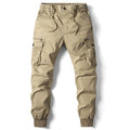 Pantalones de jogging para hombre,
Cintura elástica con cordón y bolsillos para las manos, cargo y traseros con solapa, caqui.