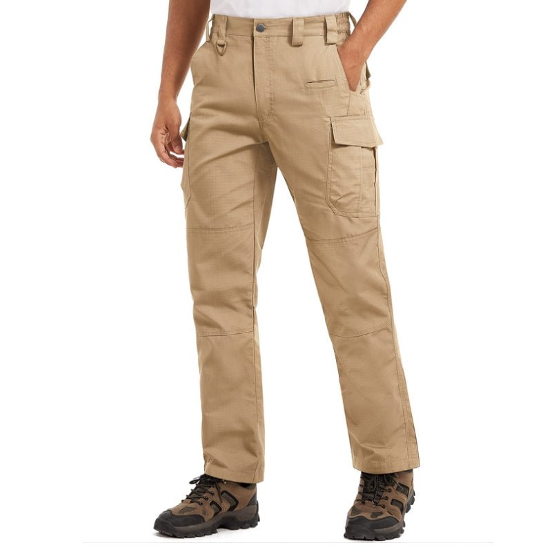 Pantalón de hombre con elástico en los laterales de la cintura, comodidad, ligereza y flexibilidad para los movimientos - Caqui