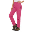 Pantalón térmico de mujer con forro polar, resistente al agua y al viento - rosa.