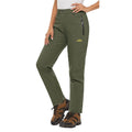 Pantalón térmico de mujer con forro polar, resistente al agua y al viento - verde