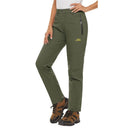 Pantalón térmico de mujer con forro polar, resistente al agua y al viento - verde