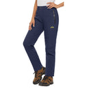 Pantalón térmico de mujer con forro polar, resistente al agua y al viento - azul.
