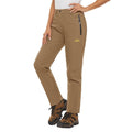 Pantalón térmico de mujer con forro polar, resistente al agua y al viento - caqui.