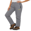 Pantalón térmico de mujer con forro polar, resistente al agua y al viento - gris claro.