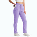 Pantalones deportivos para mujer con forro polar, resistentes al agua y al viento - Lila
