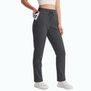 Pantalones deportivos para mujer con forro polar, resistentes al agua y al viento - gris oscuro