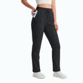 Pantalones deportivos para mujer con forro polar, resistentes al agua y al viento - negro