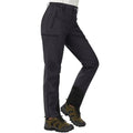 Pantalón térmico de mujer con forro polar, apertura en el bajo - negro