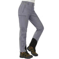 Pantalón térmico de mujer con forro polar, apertura en el bajo - Gris