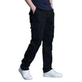 Calça masculina cargo, alta resistência, durabilidade - negro.