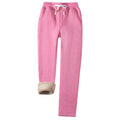 Pantalones deportivos para mujer con forro polar - rosa