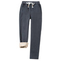 Pantalones deportivos para mujer con forro polar - gris oscuro