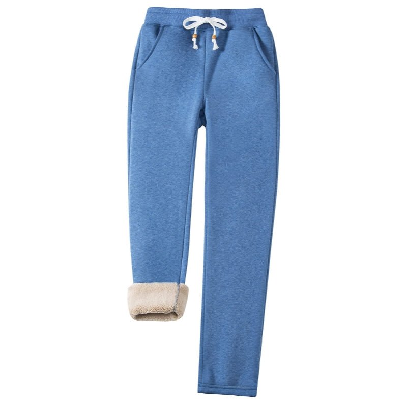 Pantalones deportivos para mujer con forro polar - azul