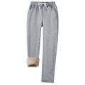Pantalones deportivos para mujer con forro polar - gris claro