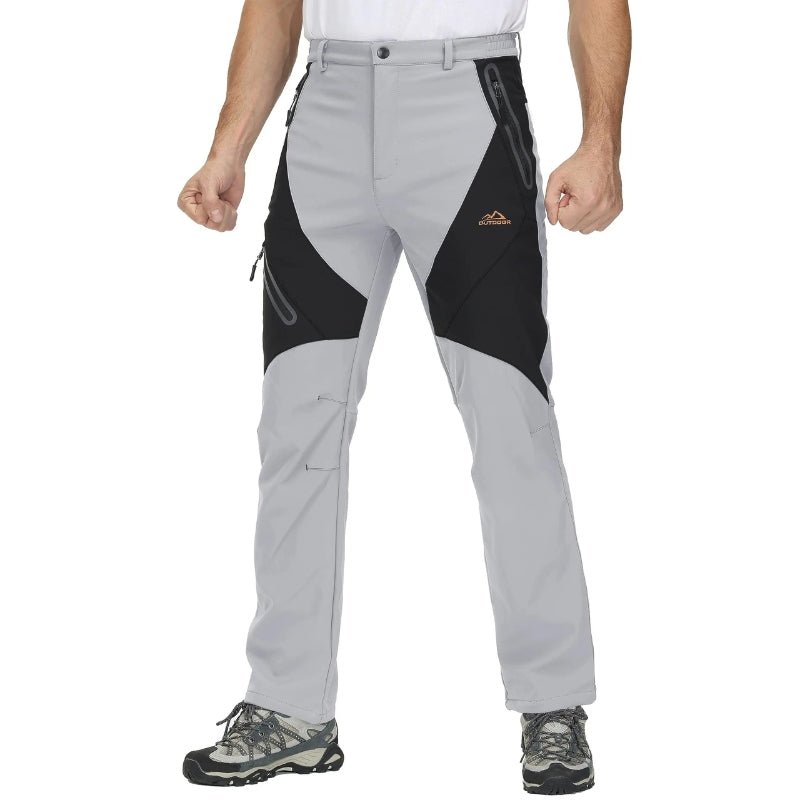 Pantalón deportivo térmico e impermeable para hombre, gris claro.