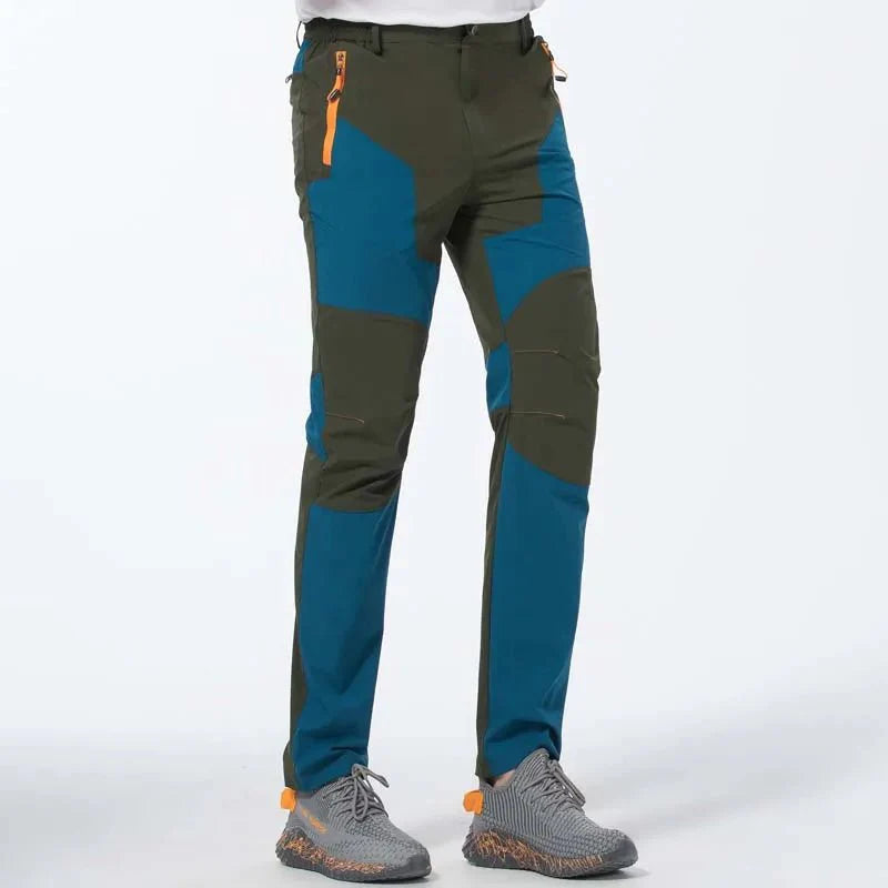 Los pantalones de hombre son de tela ligera, transpirable y resistente al desgaste - verde/azul
