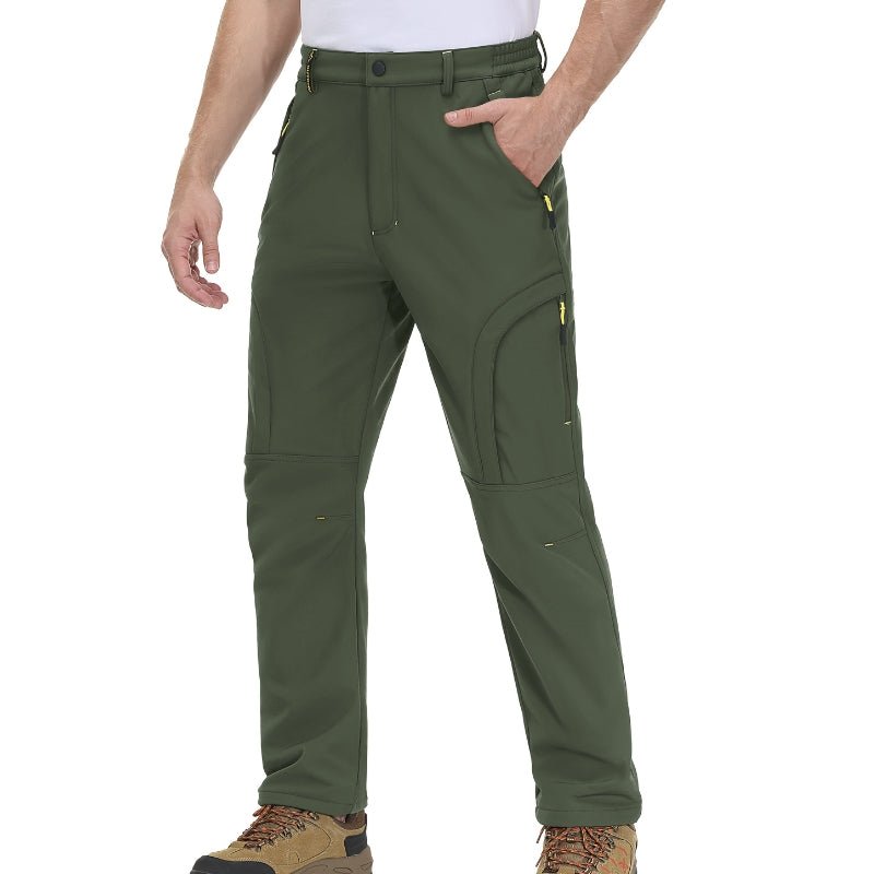 Pantalones térmicos para hombre,
impermeable e a prueba de viento - verde