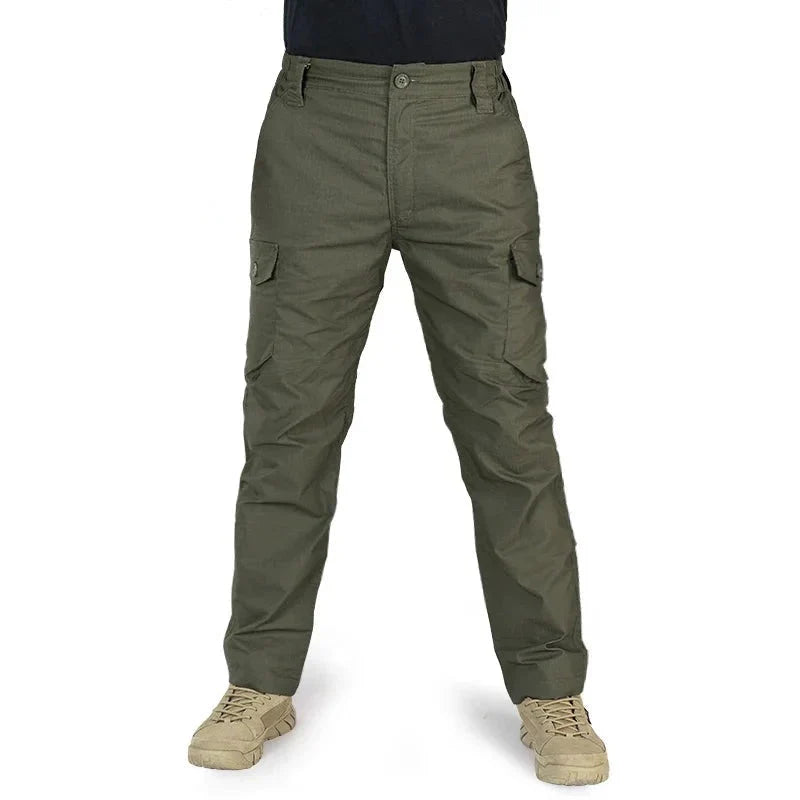 Pantalón táctico para hombre, tejido ripstop, resistente al desgaste - verde