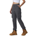 Pantalones cargo para mujer,
cintura con elástico en los laterales, tobillos ajustables - Gris oscuro