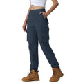 Pantalones cargo para mujer,
cintura con elástico en los laterales, tobillos ajustables - Azul