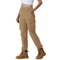 Pantalones cargo para mujer,
cintura con elástico en los laterales, tobillos ajustables - Caqui