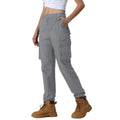 Pantalones cargo para mujer,
cintura con elástico en los laterales, tobillos ajustables - gris claro