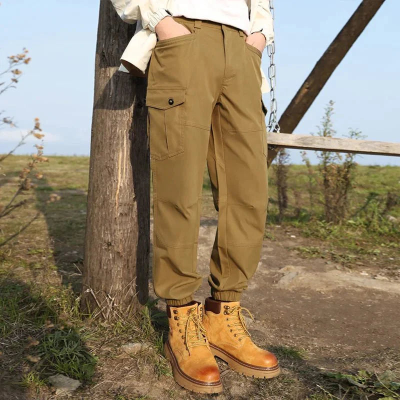 Pantalón jogger para hombre, tejido repelente al agua - marrón