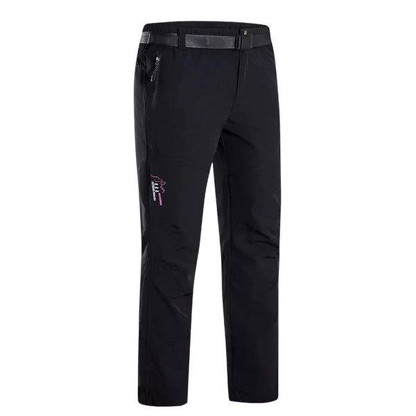 Pantalones de mujer con cintura elástica, resistente al viento y transpirable; secado rápido - Negro