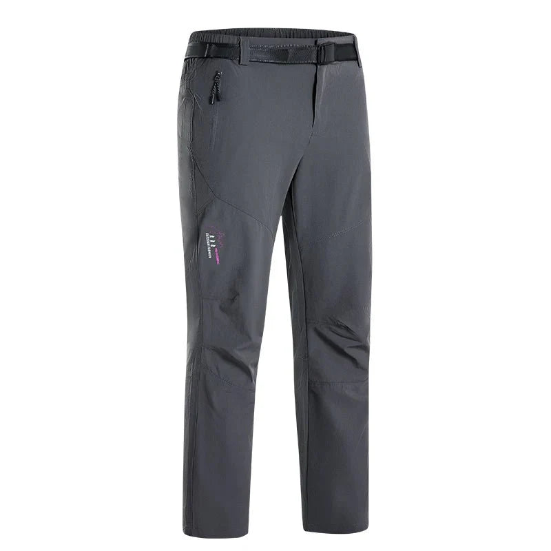 Pantalones de mujer con cintura elástica, resistente al viento y transpirable; secado rápido - Gris