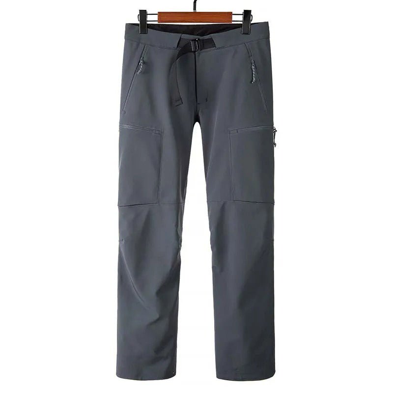 Pantalón térmico impermeable para hombre, con forro polar - Gris