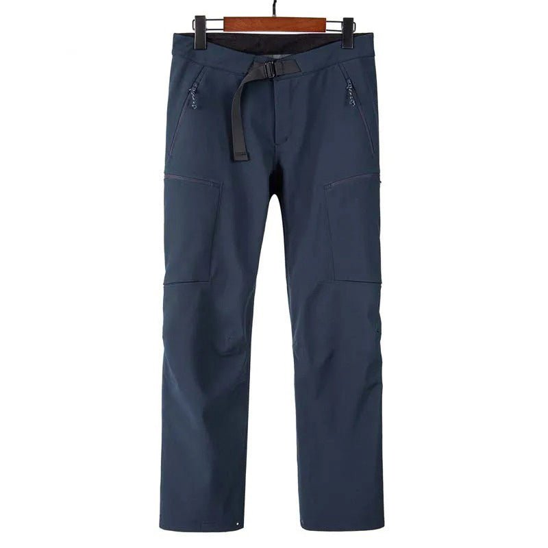 Pantalón térmico impermeable para hombre, con forro polar - Azul