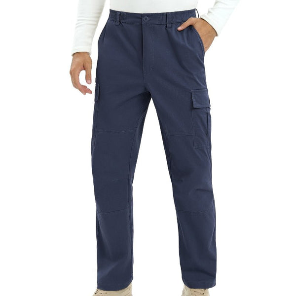 Pantalón estilo cargo para hombre tejido: 97% algodón y 3% elastano cintura elástica, color azul