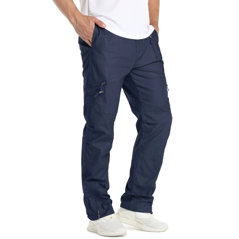 Pantalón táctico para hombre, tejido ripstop, cómodo y resistente tejido 97% algodón 3% poliéster ripstop, color azul