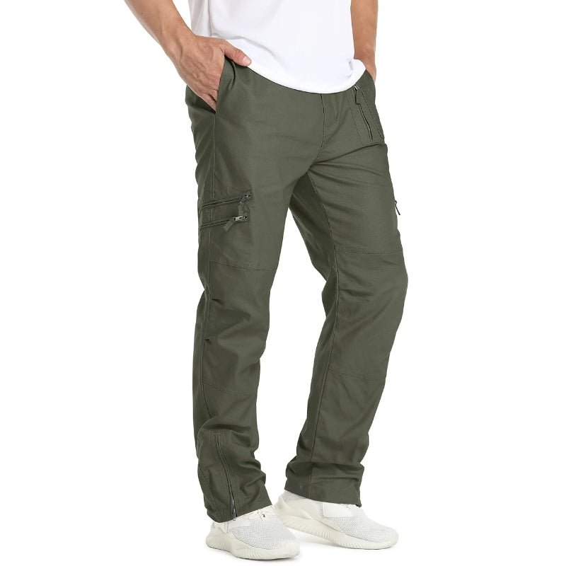 Pantalón táctico para hombre, tejido ripstop, cómodo y resistente tejido 97% algodón 3% poliéster ripstop, color verde