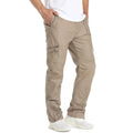 Pantalón táctico para hombre, tejido ripstop, cómodo y resistente tejido 97% algodón 3% poliéster ripstop, color caqui
