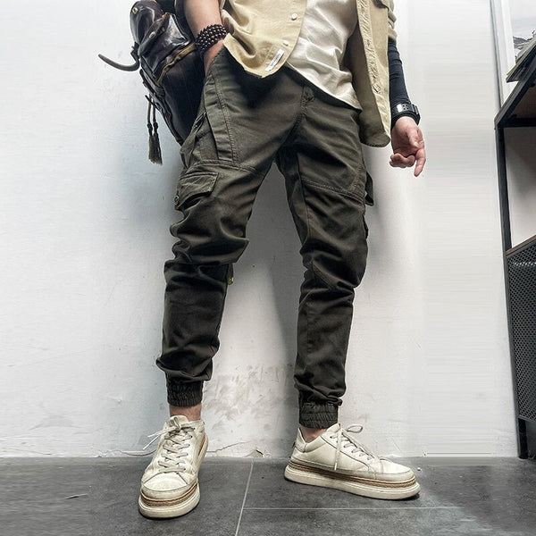Pantalón cargo para hombre tejido 100% algodón, color verde