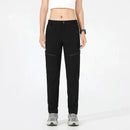 Pantalón de mujer con elástico en los laterales de la cintura tejido de nailon y elastano, color negro