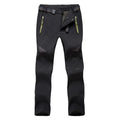 Pantalón térmico para hombre con forro polar resistente al viento, color negro