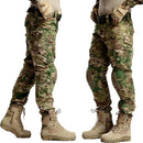 Pantalones de camuflaje táctico para hombre con rodilleras impermeable, color verde