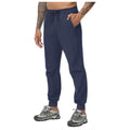 Pantalón de hombre con cinturilla elástica tejido 92% poliéster 8% elastano, color azul oscuro