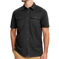 Camisa de manga corta para hombre, cómoda, transpirable y de secado rápido, color negro