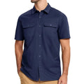 Camisa de manga corta para hombre, cómoda, transpirable y de secado rápido, color azul marino