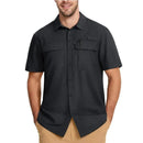 Camisa de manga corta para hombre con protección UV 50+, negro