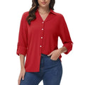 Camisa de manga larga para mujer Ligero, de secado rápido y cómodo, color rojo