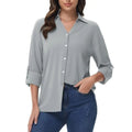 Camisa de manga larga para mujer Ligero, de secado rápido y cómodo, color gris claro