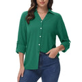 Camisa de manga larga para mujer Ligero, de secado rápido y cómodo, color verde esmeralda