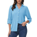 Camisa de manga larga para mujer Ligero, de secado rápido y cómodo, color azul cielo