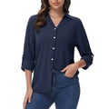 Camisa de manga larga para mujer Ligero, de secado rápido y cómodo, color azul marino