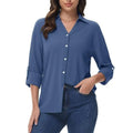 Camisa de manga larga para mujer Ligero, de secado rápido y cómodo, color azul claro
